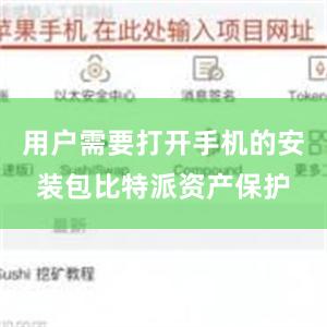 用户需要打开手机的安装包比特派资产保护